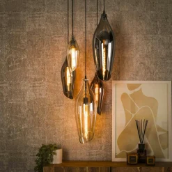 Suspensions / Lustres|Niagara Suspension en verres assortis 5 abat-jour