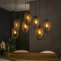 Lampes À Poser·Lampe Style Industriel|Suspensions / Lustres|RALF Suspension filaire 5 abat-jour ouverts