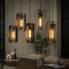 Suspensions / Lustres|Lampes À Poser·Lampe Style Industriel|RALF Suspension industrielle à double cadre 5 lampes