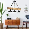 Suspensions / Lustres|CAMOGLI Suspension industrielle bois clair – 3 lampes