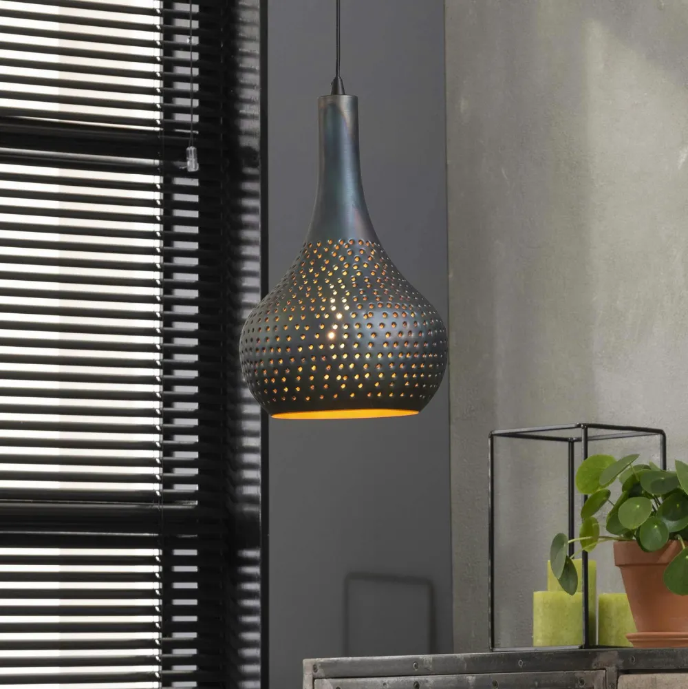 Suspensions / Lustres|Java Suspension moderne 1 lampe forme goutte finition couleur cuivre