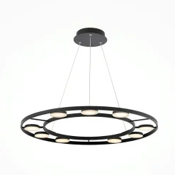 Suspensions / Lustres|OCALA Suspension moderne chandelier – 9 disques noirs