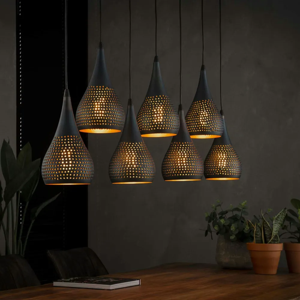 Suspensions / Lustres|RALF Suspension moderne goutte 7 lampes ajourées