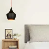 Suspensions / Lustres|SILE Suspension moderne noire mate câble rouge, forme cloche