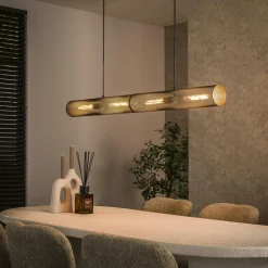 Lampes À Poser·Lampe Style Industriel|Suspensions / Lustres|RALF Suspension tube en métal noir perforé 5 lampes