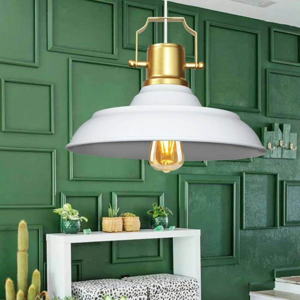 Suspensions / Lustres|SILE Suspension vintage métal noir & or industriel chic