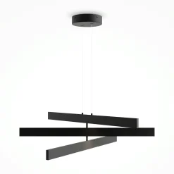 Suspensions / Lustres|SALEM Suspension noire LED – barres origami superposées