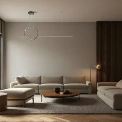 Suspensions / Lustres|SALEM Suspension salon – anneau et barre horizontale noire