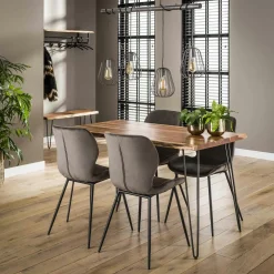 Tables À Manger Rectangulaires|Tables À Manger En Bois|Melbourne Table à manger bois d'acacia bordure naturelle 130 cm