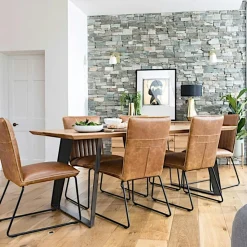 Tables À Manger Rectangulaires|Tables À Manger En Chêne|VOLGA Table à manger bois métal 220 cm