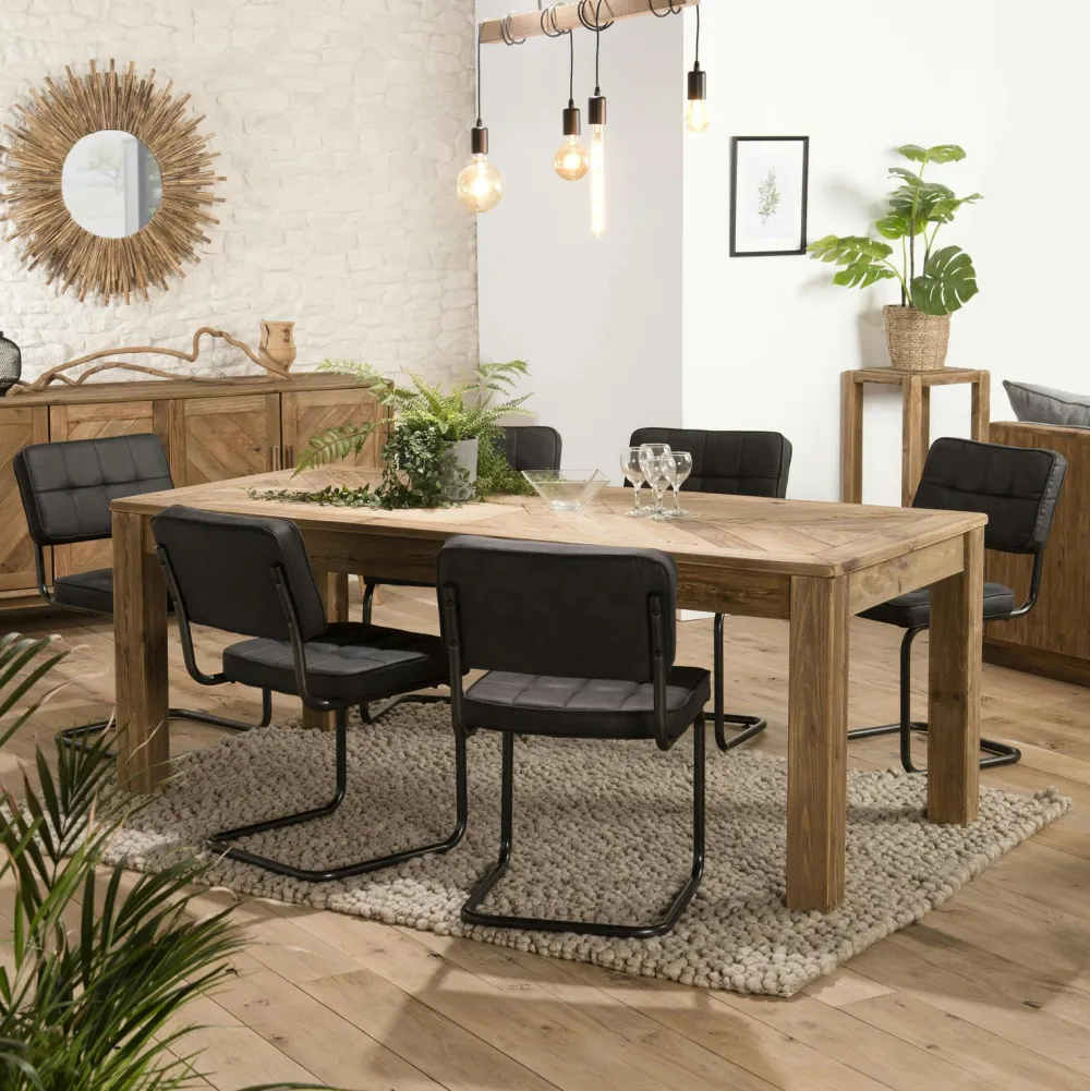 Univers Déco·Maison De Campagne|Tables À Manger Rectangulaires|DENVER Table à manger bois recyclé style campagne 140 cm