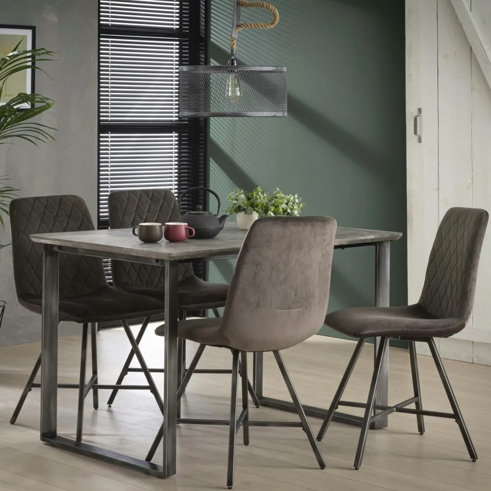 Tables À Manger En Bois|Helsinki Table à manger contemporaine effet béton 190 cm