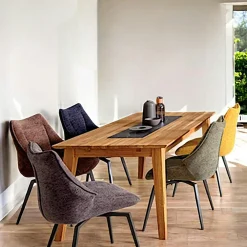 Tables À Manger Rectangulaires|Tables À Manger En Chêne|ESSEN Table à manger design en bois de chêne finition miel 180 cm