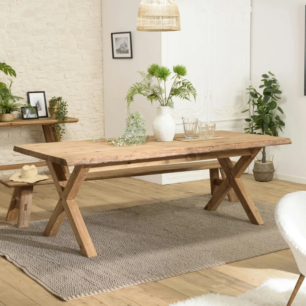 Univers Déco·Maison De Campagne|Tables À Manger Rectangulaires|DENVER Table à manger en bois de pin recyclé 200 cm