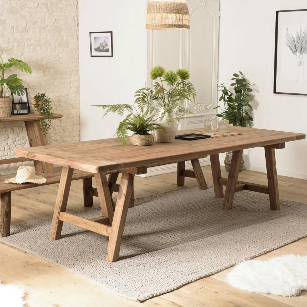 Univers Déco·Maison De Campagne|Tables À Manger Rectangulaires|DENVER Table à manger en bois de pin recyclé 200 cm