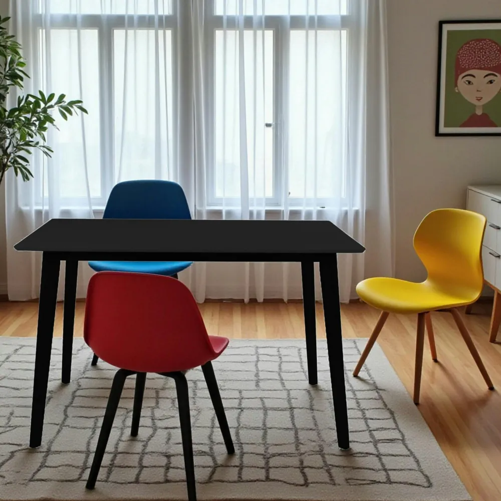 Tables À Manger Rectangulaires|Tables À Manger En Bois|TAMPA Table à manger en bois noir – rectangulaire, 120 cm