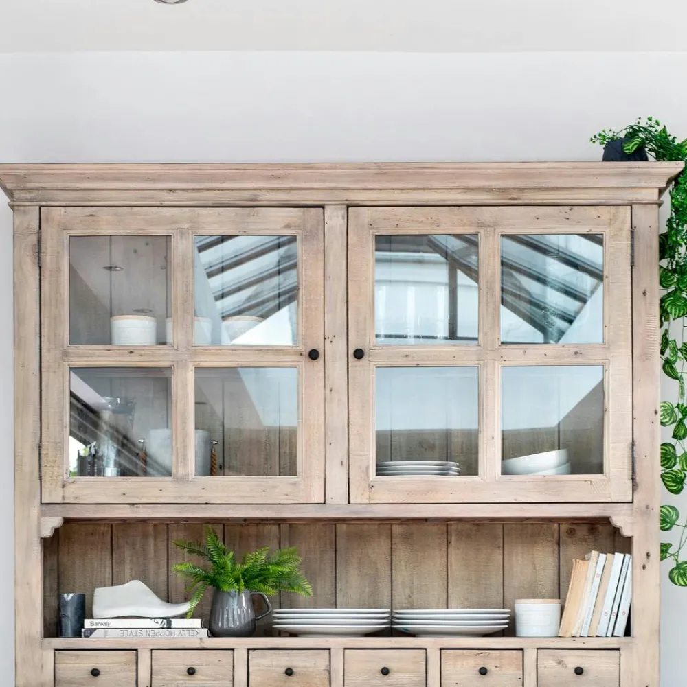 Univers Déco·Maison De Campagne|Tables À Manger Rectangulaires|SALERNE Table à manger en bois recyclé clair tréteaux 200 cm