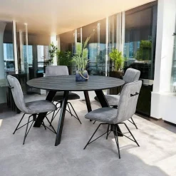 Tables À Manger Rectangulaires|Tables À Manger En Céramique|BERGAME Table à manger en céramique noire mate 200 cm