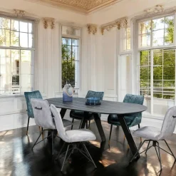 Tables À Manger Rondes|Tables À Manger En Céramique|BERGAME Table à manger en céramique noire mate forme ronde 140 cm