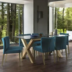 Univers Déco·Design Contemporain|Tables À Manger Rectangulaires|ALTA Table à manger en verre et bois 180 cm