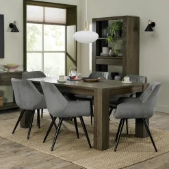 Tables À Manger Rectangulaires|Tables À Manger En Chêne|ALLEN Table à manger extensible en bois de chêne fumé 180-235 cm