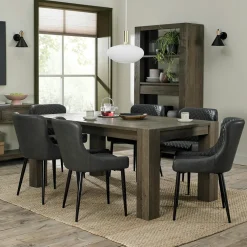 Tables À Manger Rectangulaires|Tables À Manger En Chêne|ALLEN Table à manger extensible en bois de chêne fumé 180-235 cm