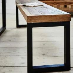 Univers Déco·Maison De Campagne|Univers Déco·Loft Industriel|BRISBANE Table à manger extensible bois recyclé 140-180