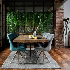 Tables À Manger Rectangulaires|Tables À Manger En Chêne|RIVERSIDE Table à manger moderne chêne acier 200 cm