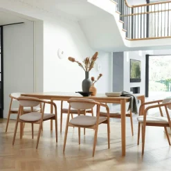 Tables À Manger Rectangulaires|Tables À Manger En Chêne|DERBY Table à manger moderne en chêne clair avec rallonge intégrée 135-190 cm