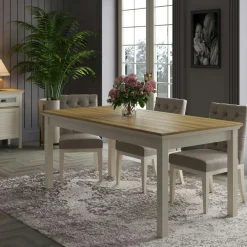 Tables À Manger Rectangulaires|Tables À Manger En Bois|AROLA Table à manger rectangulaire moderne pieds gris 180 cm