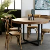 Univers Déco·Loft Industriel|Tables À Manger Industrielles|BRISBANE Table à manger ronde bois recyclé D120