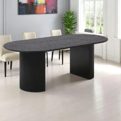 Tables À Manger Rondes|Tables À Manger En Bois|MATERA Table à manger ronde effet bois foncé ø120 cm