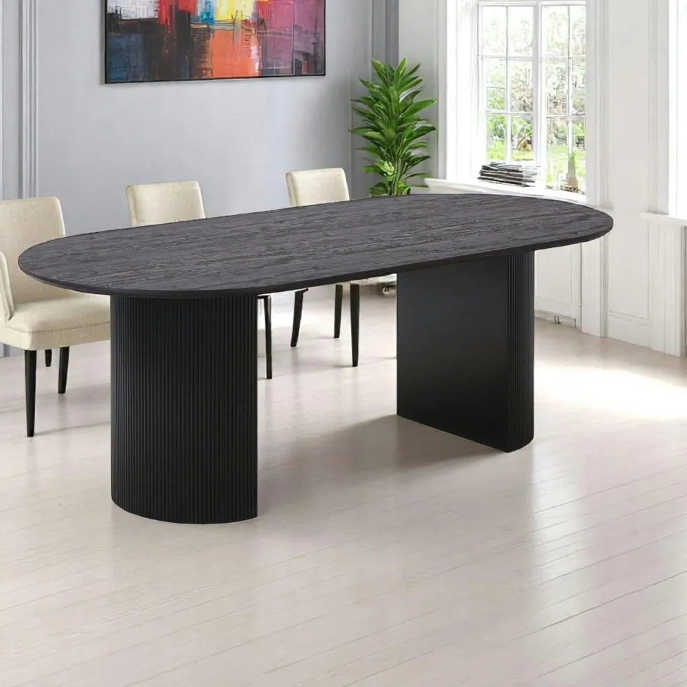 Tables À Manger Rondes|Tables À Manger En Bois|MATERA Table à manger ronde effet bois foncé ø120 cm