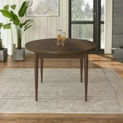 Tables À Manger Rondes|Tables À Manger En Bois|LUNOR Table à manger ronde noire décor marbré Ø90 cm