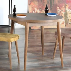 Tables À Manger Rondes|Tables À Manger En Bois|MARFA Table à manger ronde noire effet marbré Ø90 cm