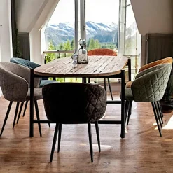 Tables À Manger Vintage|Tables À Manger En Bois|TRANI Table à manger teck recyclé bords arrondis 200 cm