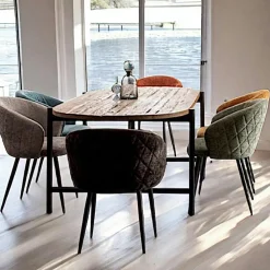 Tables À Manger Vintage|Tables À Manger En Bois|TRANI Table à manger teck recyclé bords arrondis 200 cm