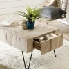 Tables Basses À Tiroirs|Jaipur Table basse avec tiroirs teck pieds épingle 90x60 cm