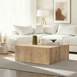 Tables Basses Carrées|MARFA Table basse carrée design effet marbre blanc