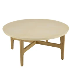 Tables Basses Carrées|BRASILIA Table basse carrée en béton et chêne 80 cm