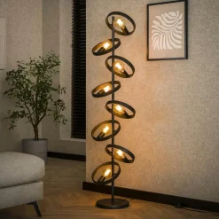 Tables Basses Rondes|Swing Table basse coffre ronde rotin noir et teck recyclé 66 cm