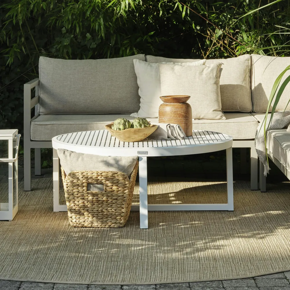 Meubles En Aluminium Brafab|Tables Basses De Jardin|Oslo Table basse de jardin en aluminium blanc D 100 cm