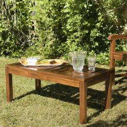Tables Basses De Jardin|MACAO Table basse de jardin en teck huilé 100 cm