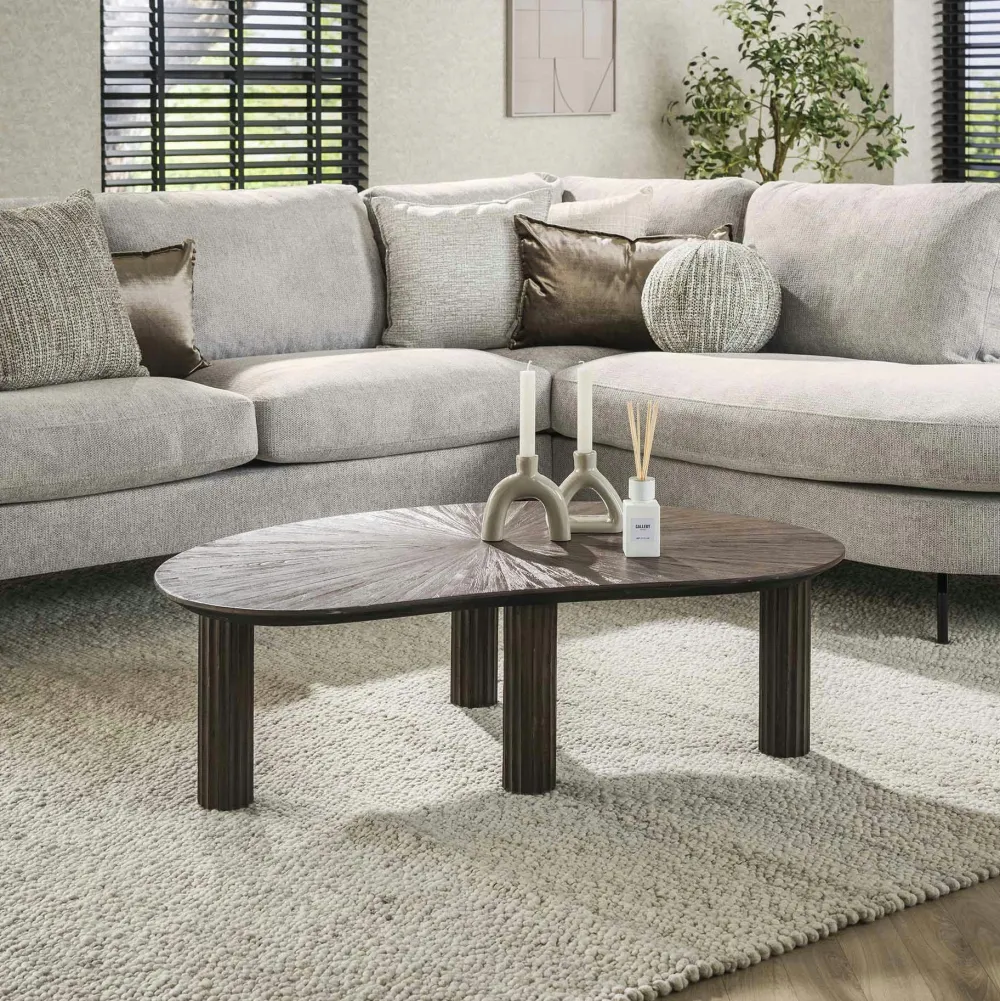 Tables Basses Design|YOGY Table basse en bois de teck forme haricot