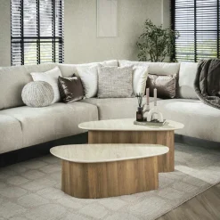 Tables Basses Gigognes|ASCOLI Table basse en céramique forme organique (lot de 2)