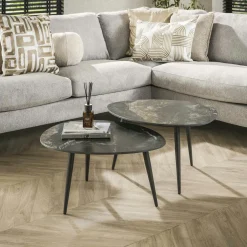 Univers Déco·Design Contemporain|Tables Basses Design|GALWAY Table basse en céramique forme haricot (lot de 2)