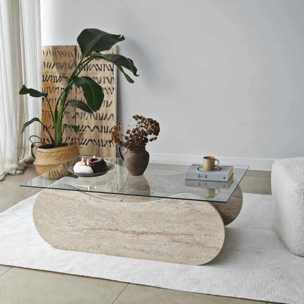 Tables Basses En Verre|SALTA Table basse en verre, base luge noire avec rangement