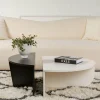Tables Basses Rondes|Tables Basses Gigognes|MARFA Table basse moderne noire & blanche - 2 hauteurs