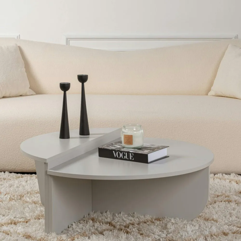 Tables Basses Rondes|Tables Basses Gigognes|MARFA Table basse noire moderne effet bois - 2 hauteurs