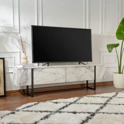 Tables Basses En Verre|Tables Basses Rondes|SALTA Table basse noire plateau verre – pied croix effet bois